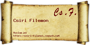 Csiri Filemon névjegykártya